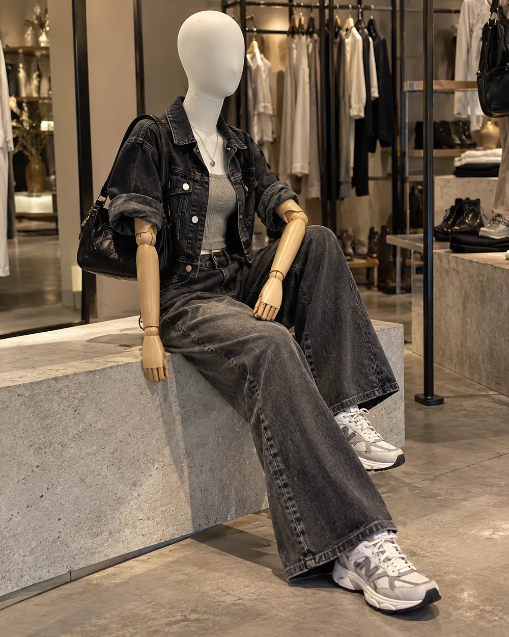 Referensi manekin wanita di butik modern